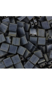 Miyuki tila 5x5mm beads - Matted metallic silver grey TL-2002